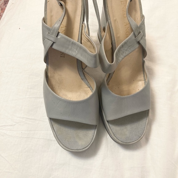 Enzo Angiolini grey leather platform sandals size 8.5 - Picture 2 of 4